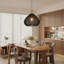 Luminaire suspendu bohème rétro en rotin noir pour îlot de cuisine-2137017627