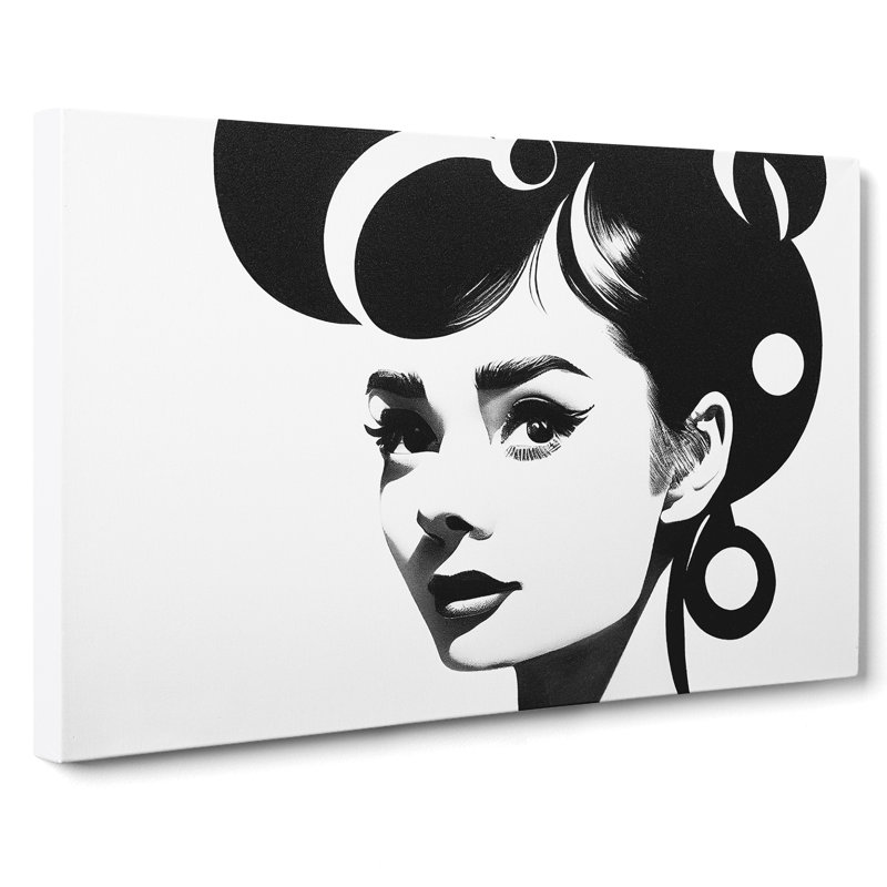 Audrey Hepburn Monochrome Vol.4 - Wrapped Canvas Painting, 35cm H x 50cm W x 3cm D
