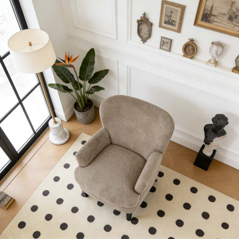 Fauteuil club rembourré Boucle