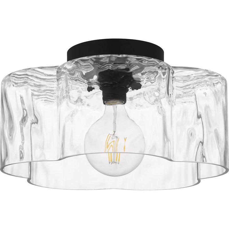 Lilly 1-Light Matte Black Semi-Flush Mount
