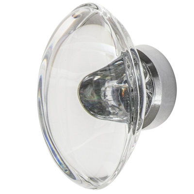Oval Clear Crystal 1 3/4" Cabinet Knob