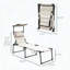 Chaise longue pliante avec dossier réglable et parasol - Blanc crème-2134221502