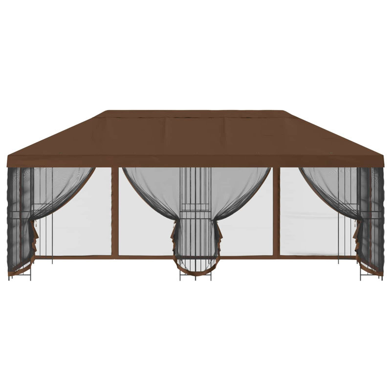 Vidaxl Gazebo Polyester And Steel, Brown