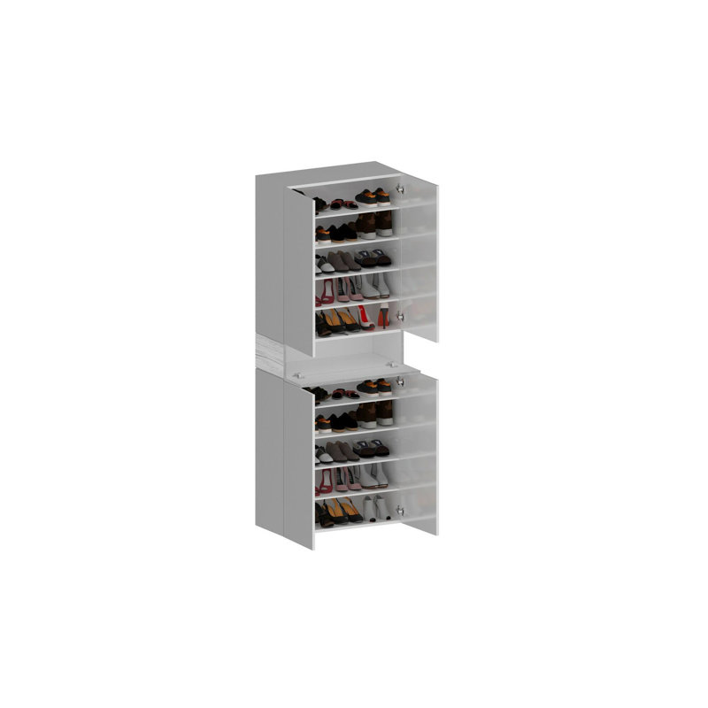 15 Pair Shoe Storage Cabinet, White