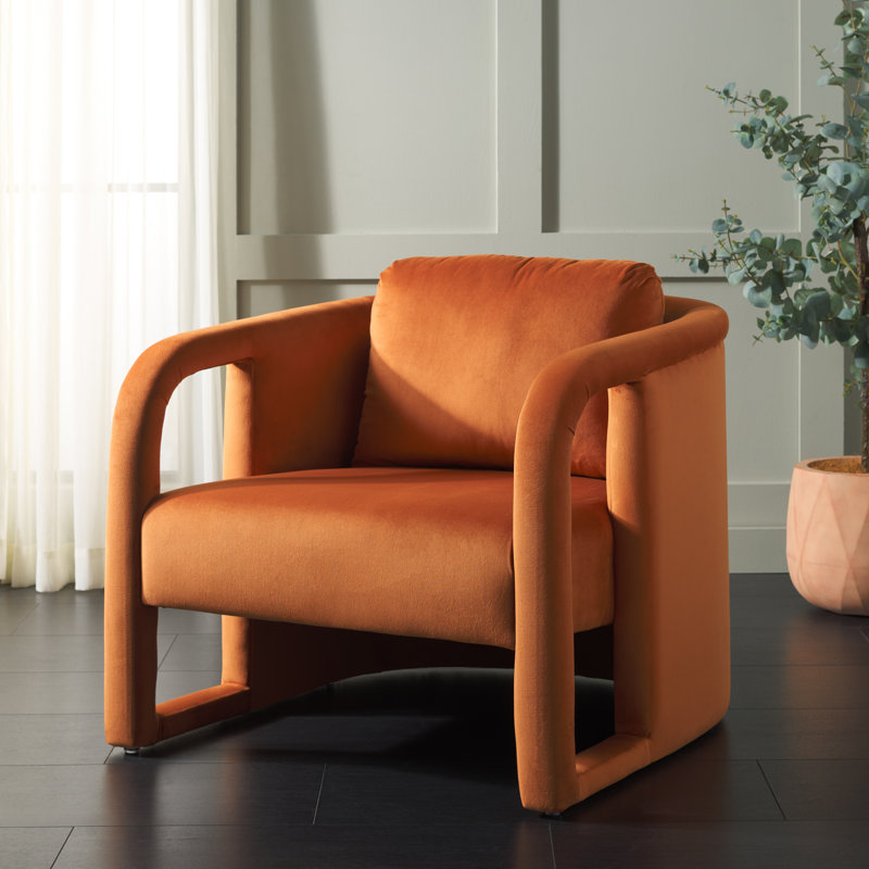 Fauteuil l 29 po Potters, Velours rouille