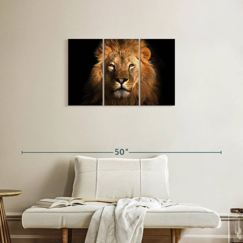 Fierce Lion Head, 20" H x 33" W