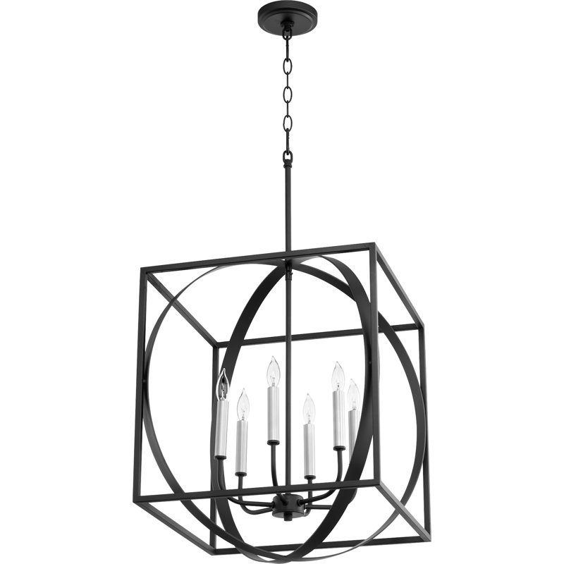 Luminaire suspendu sphère 6 lumières Iser, Noir