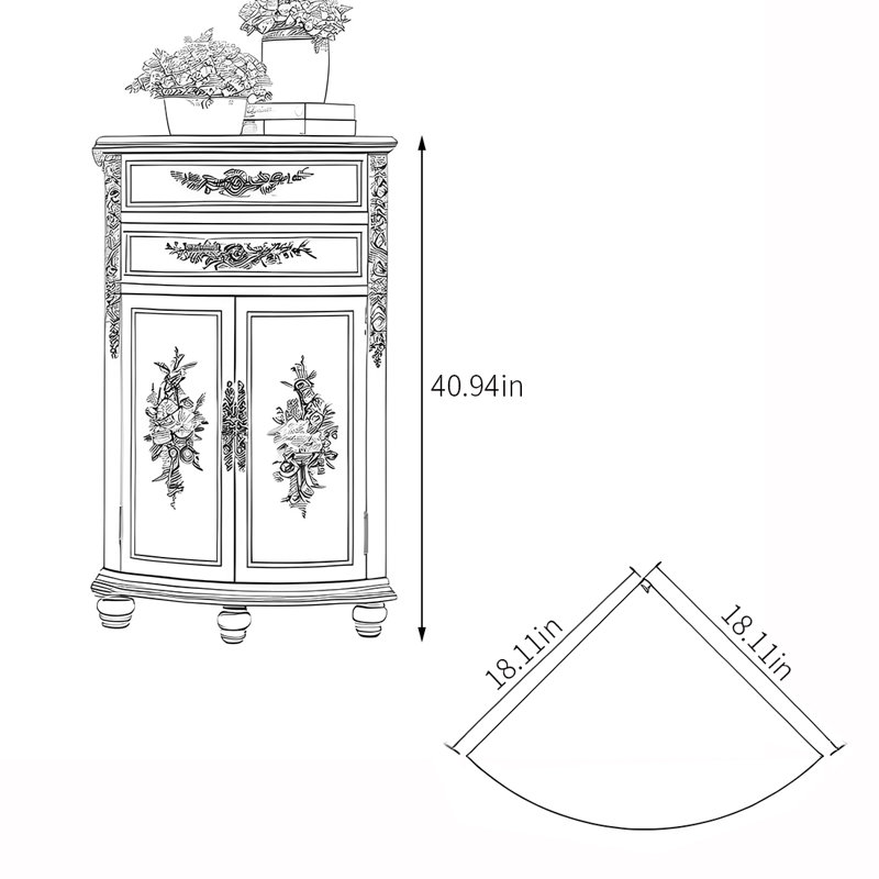 Armoire de coin multifonctionnelle de style américain