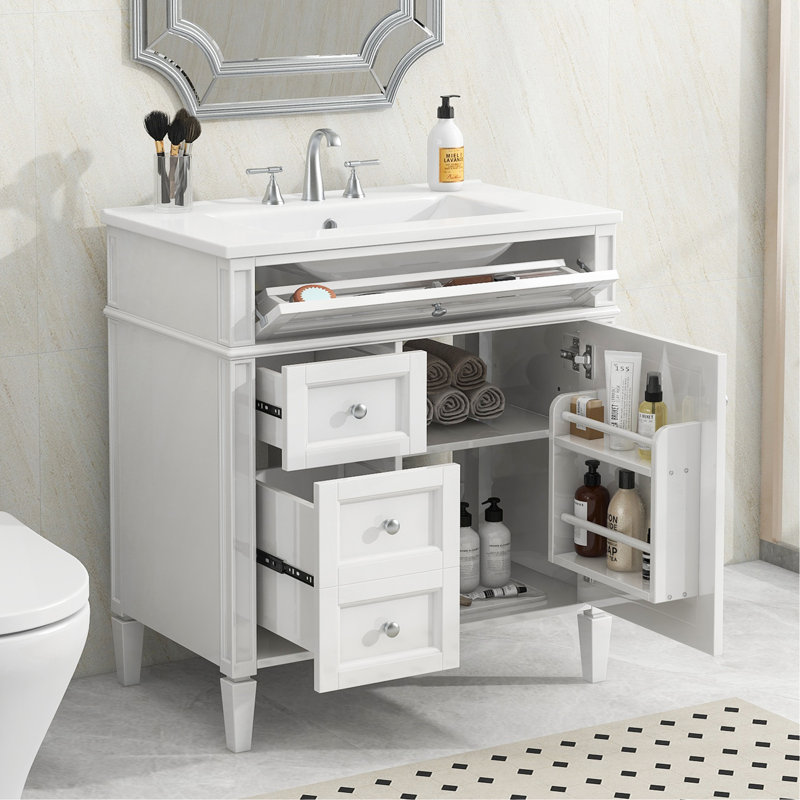 Meuble-lavabo élégant avec rangement spacieux et design fonctionnel, un choix élégant et pratique pour votre salle de bain.