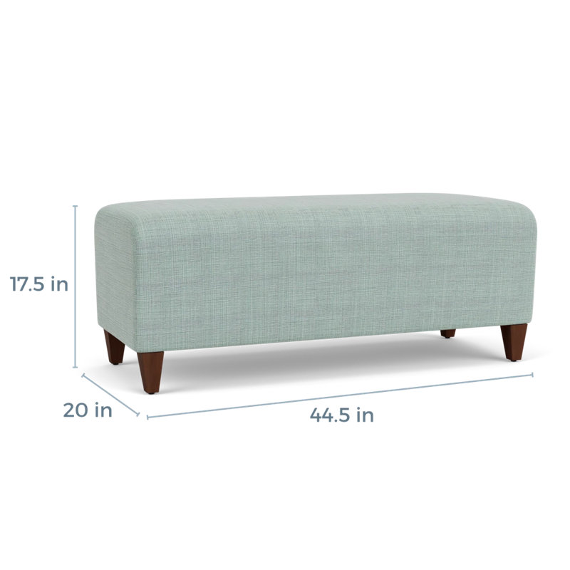 Banc de réception Ravenna, Bois de noyer, Chambray écume de mer