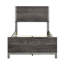 Lit simple contemporain avec un attrait moderne - gris brunâtre et argent antique, bois d'ingénierie, tête de lit à sommier tapissier Matériaux de caractéristiques élégants requis, nécessite un ressort / base