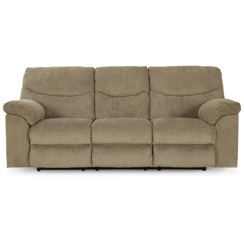 Alphons Upholstered 93'' Reclining Sofa, Brown 100% Polyester