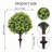 2PCS Artificial Cedar Topiary Trees 21" For Outdoors With Ground Spike,