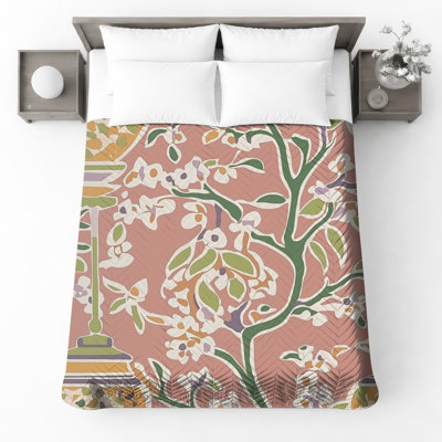Couvre-lit matelassé Floral Branch Illustration