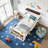Twin Size Car Bed with Storage Shelves, Kids Platform Bed with Cute Car-shape-987355415