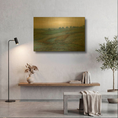 'Landscape near Arnhem, 1900–1901' By Piet Mondrian Gold Metal Wall Art, 36" x 24"