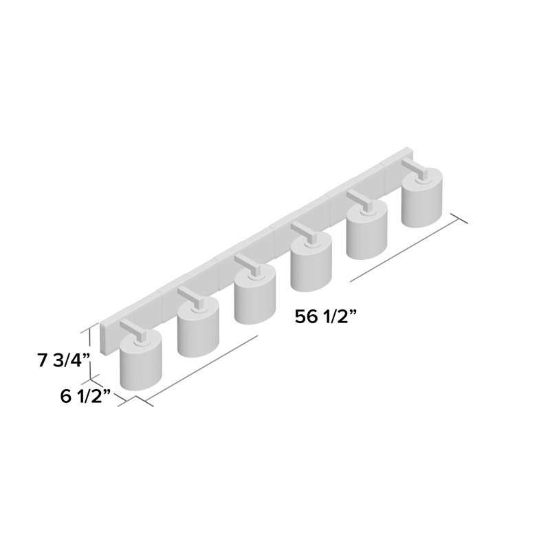 Éclairage pour meuble-lavabo modulaire 6 lumières Ainka, Chrome poli, Ovale