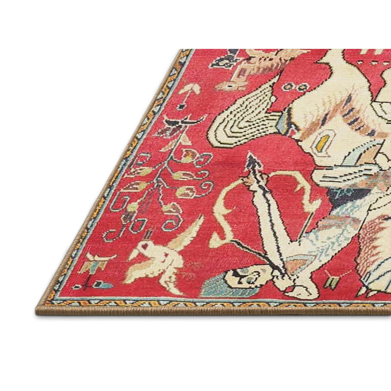 Tapis traditionnel rouge / brun, Rectangle 7 pi x 10 pi
