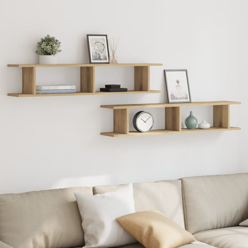 Averyonna 2 Piece, 20 cm H x 90 cm W x 18 cm D Duplicate, Artisan Oak