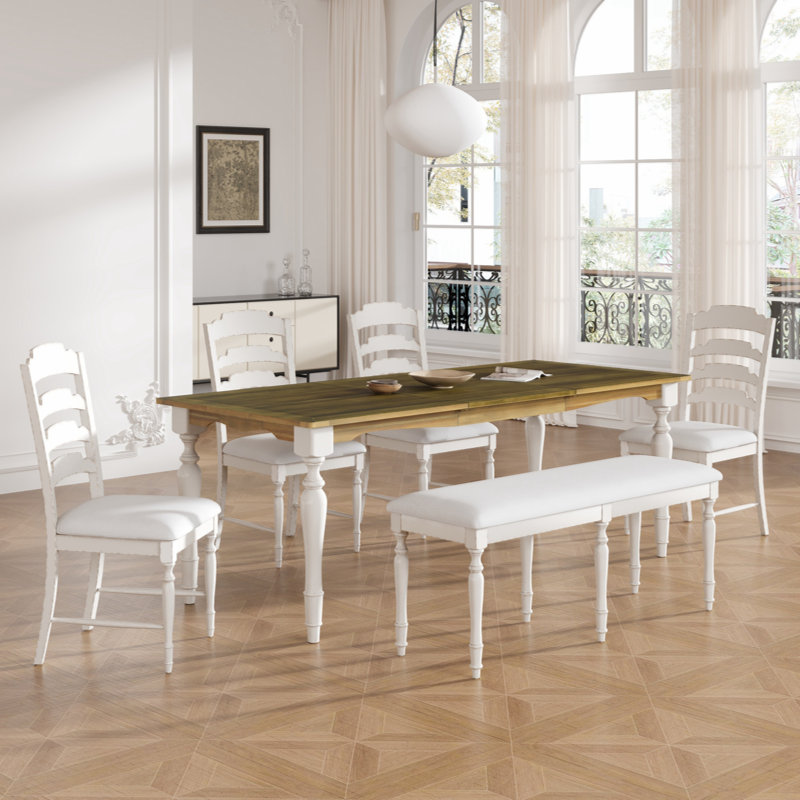 Ensemble de salle à manger Aimien, Brun, Blanc, Crème, crème