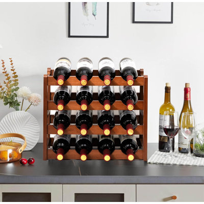 16 Bottle Wine Bottle Rack Brown