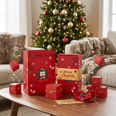 Christmas Decorations Christmas Surprise  Up Confetti Gift Box Set Santa  Exploding Confetti  Boxes With Gift Bag