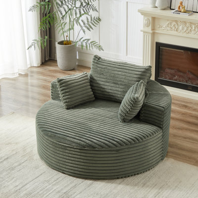 55 po, lit simple en velours côtelé rembourré de mousse, sans assemblage pour fauteuil en velours côtelé, nécessaire