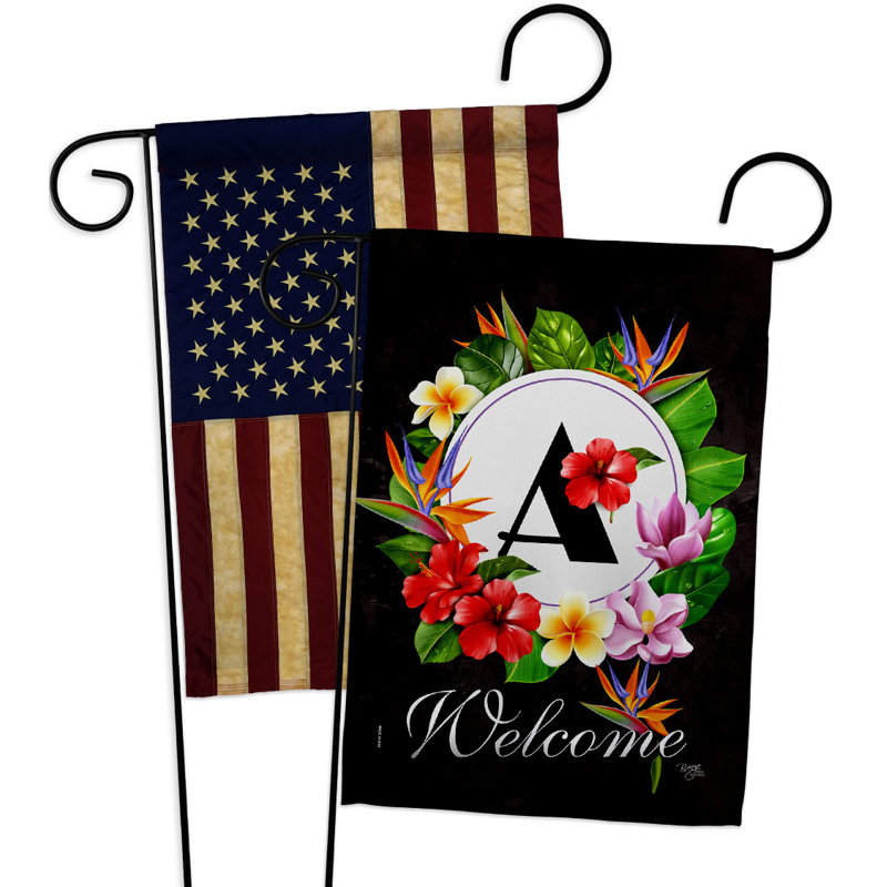 Drapeau de jardin tropical en polyester 18 x 13 po à 2 côtés Tropical Z, A