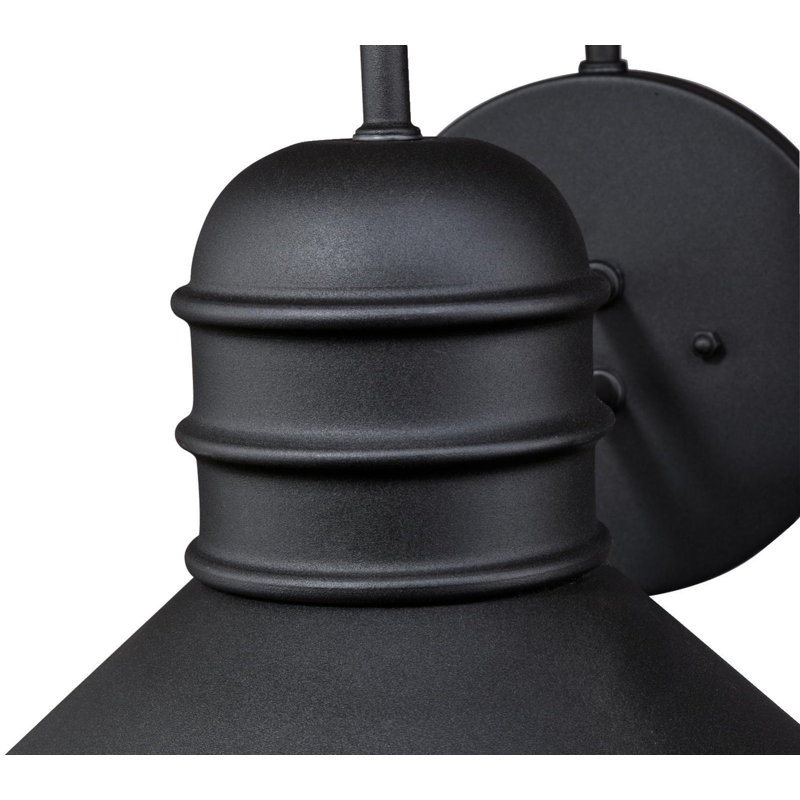 Luminaire de grange d'extérieur noir texturé Santana, Noir texturé, H 14,75 po x l 14,75 po x P 17 po