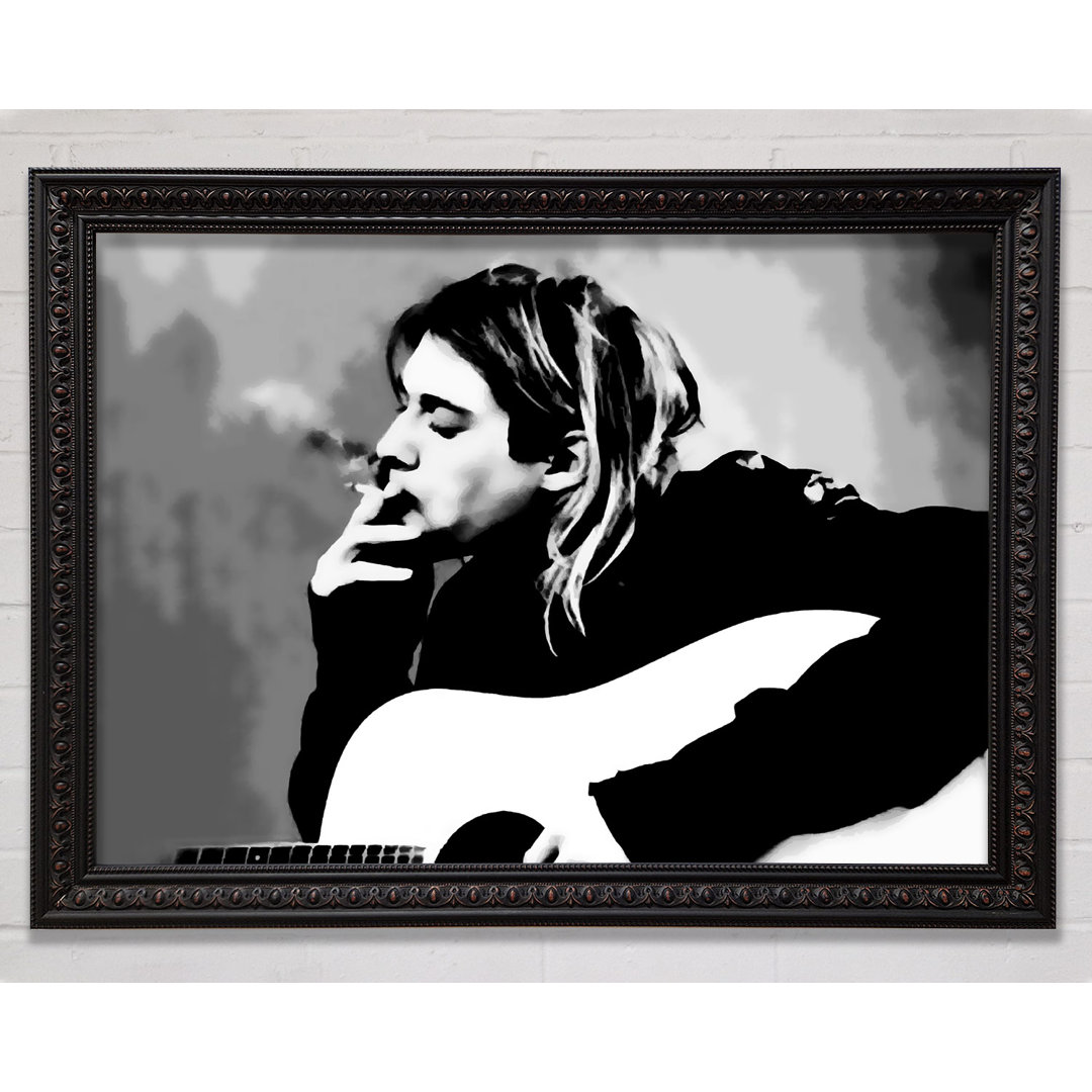 Kurt Cobain Guitar Smoke - Einzelner Bilderrahmen Kunstdrucke