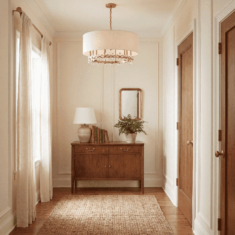 Dahlia 6-Light Hubbs in Warm Brass, 6 Lights, 16.5" H x 30" W x 30" D