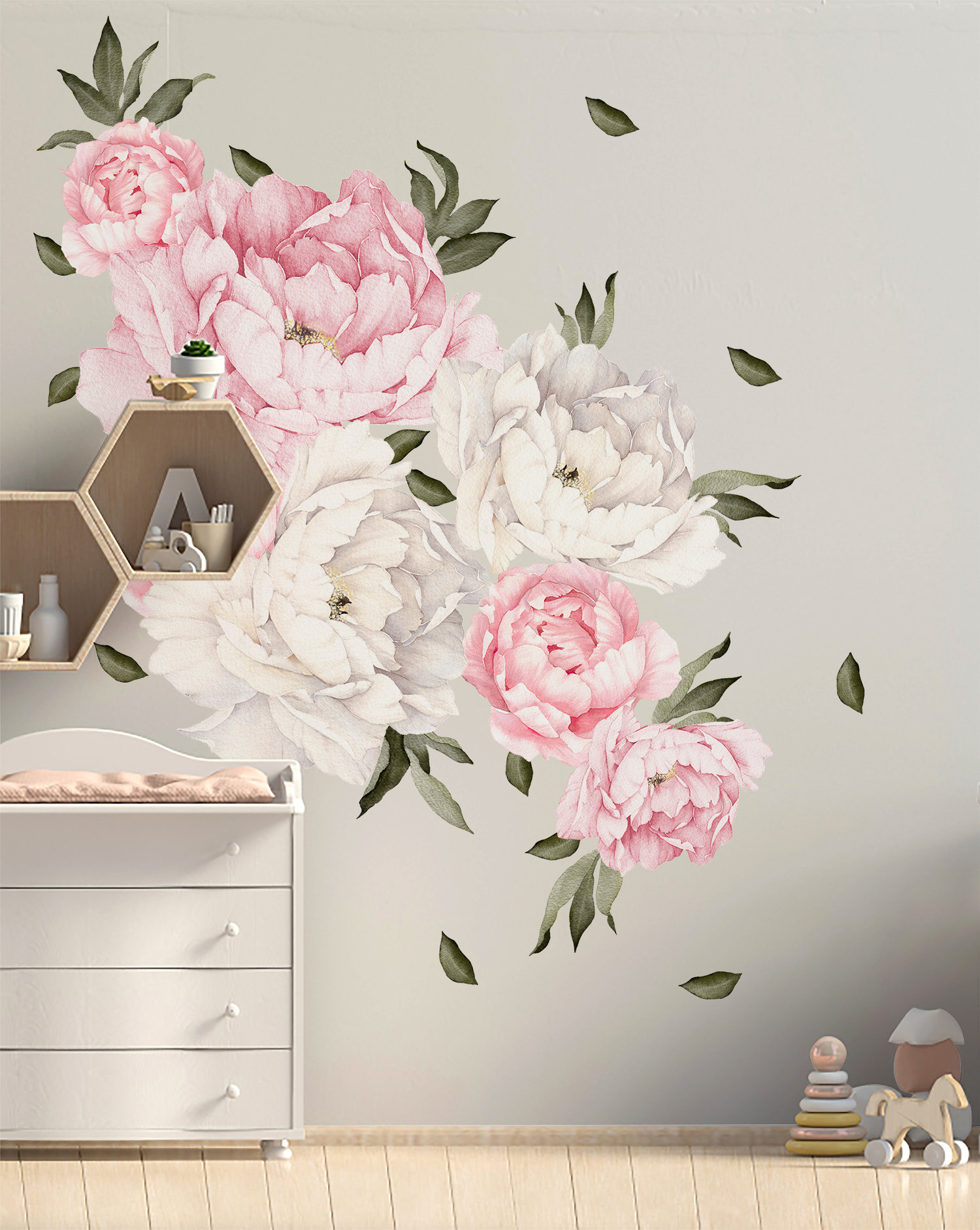 House of Hampton® 28 Piece Peony Flowers Wall Decal Set & Reviews | Wayfair