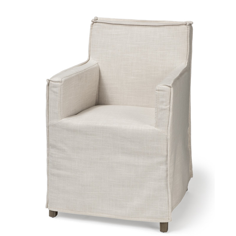 Chaise avec accoudoirs en lin Rosanella