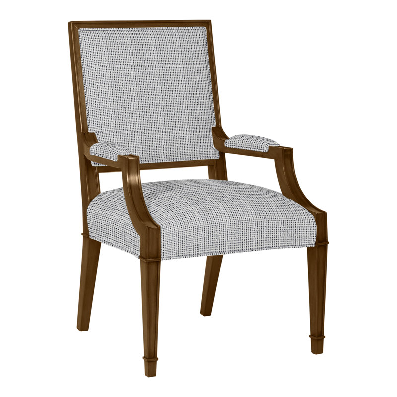 Michael Weiss Leighton Arm Chair, Tuck Linen, Dove Gray, No