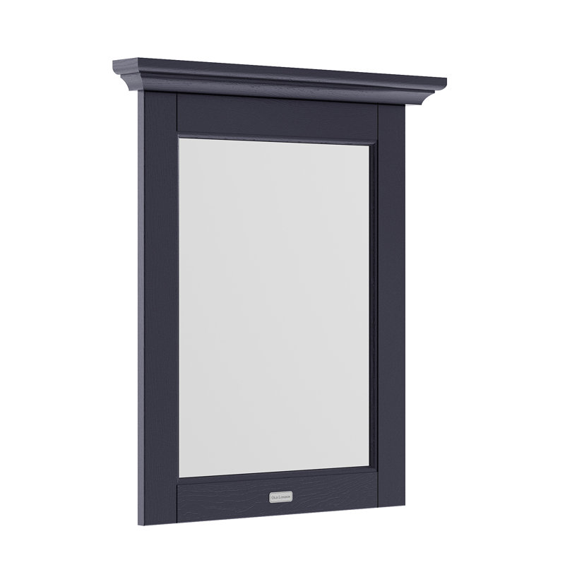 Old London Wood Flat Wall Mirror, Twilight Blue