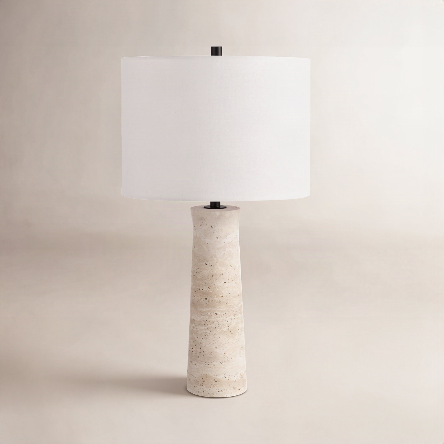 Murano Stone Table Lamp, Ivory