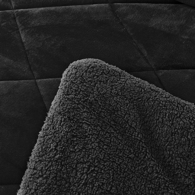 Couverture douce en molleton Sherpa Classic, Très grand californien, Noir