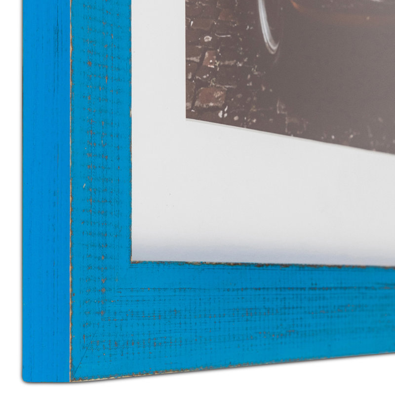 Cadre photo à finition usée Boggs, 13 po x 19 po, Bleu vif
