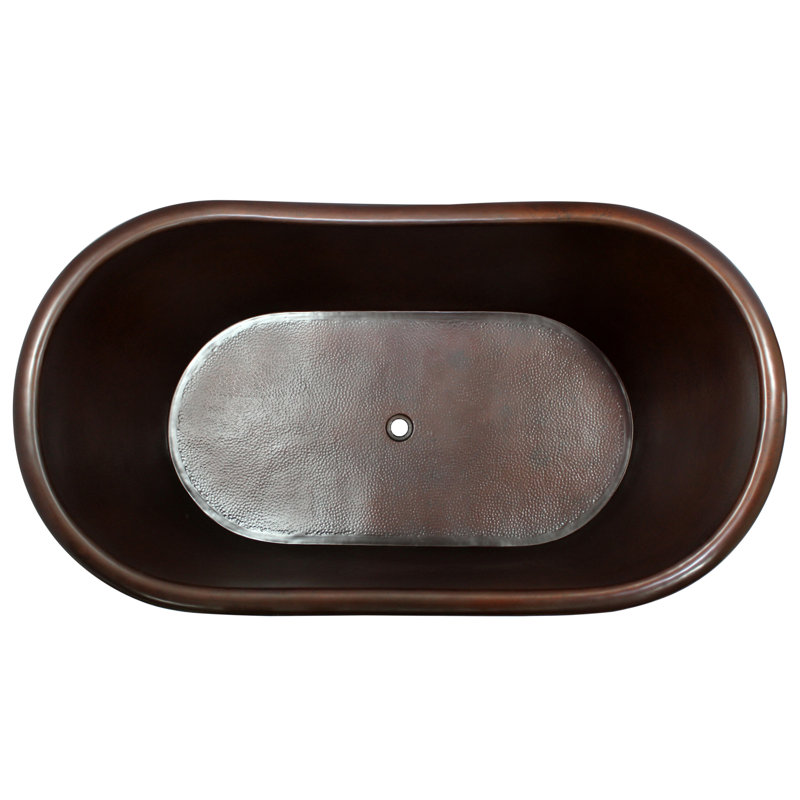 Celaya 66'' x 37.37'' Soaking Copper Bathtub