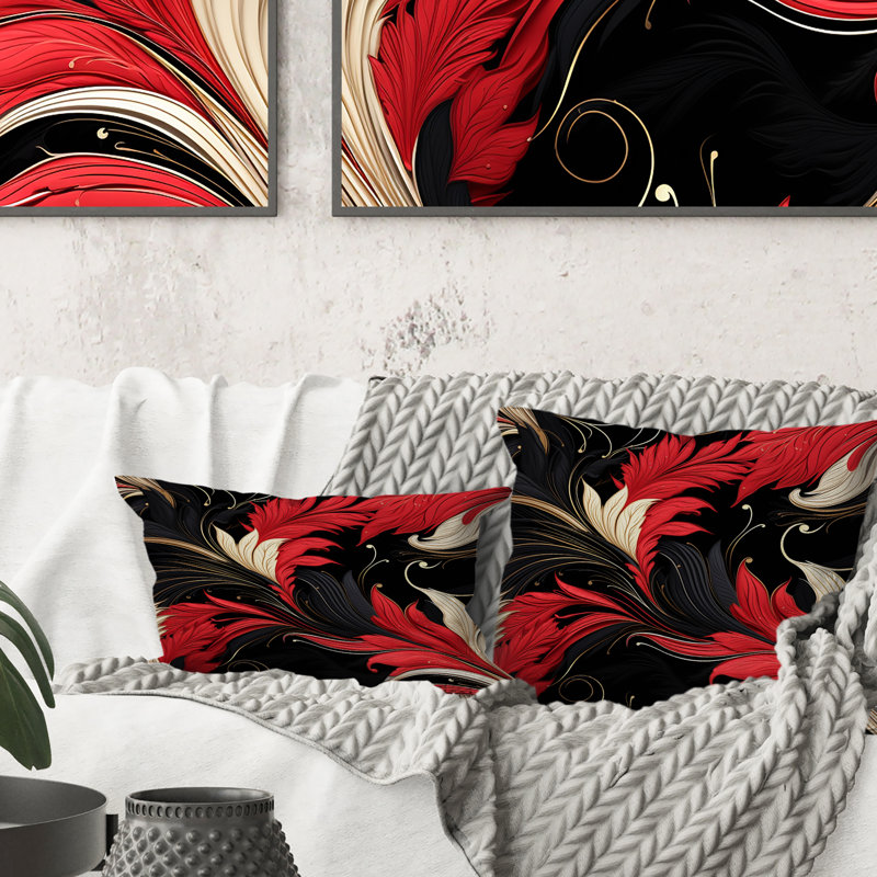 Coussin décoratif rouge et rouge Gloden Hollywood Glam