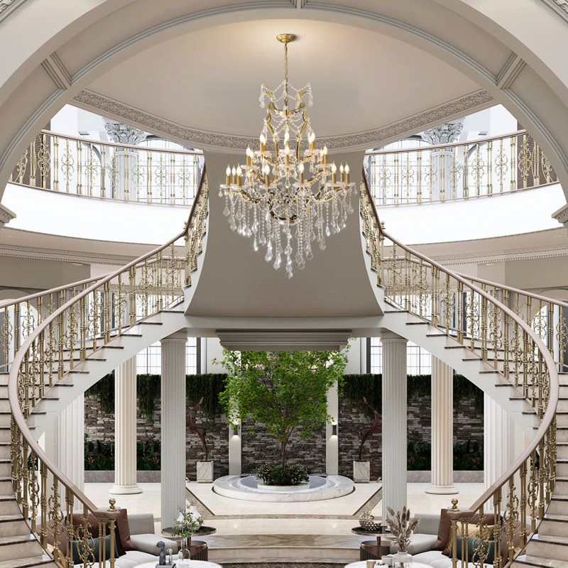 Manning Modern Maria Theresa Crystal Chandeliers Light For Foyer, Entryway, Staircase,High Ceiling,Living Dining Room, 55"
