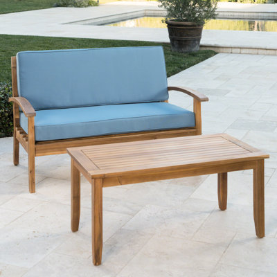 Causeuse et table en bois - 100% coussins, eau, bois, option confortable