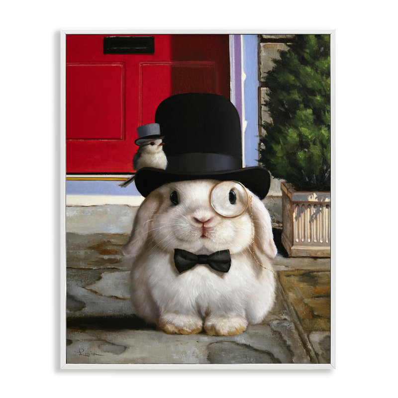 Lord Bunbury Rabbit, estampe numérique, conception par Lucia Heffernan, Encadrement giclée blanc côtier, H 14 po x l 11 po