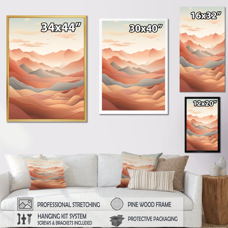 Reproduction d'art mural Canyon Desert Scenery Minimalisme II - Canyon, 20" H x 12" W, Toile tendue
