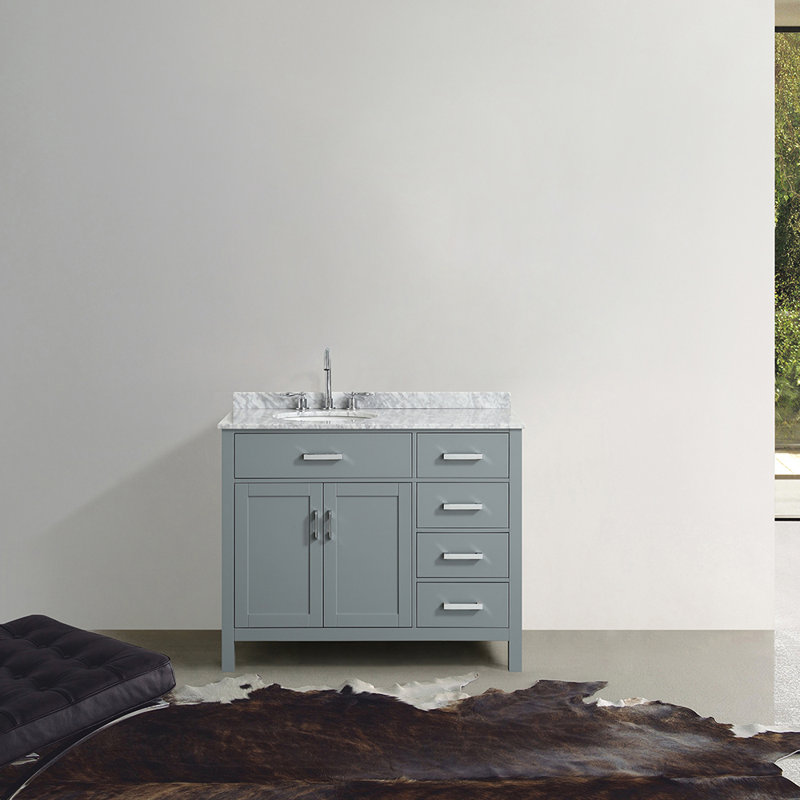 Ensemble de meuble-lavabo simple 43 po Bristol, Gris