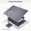 Parasol rectangulaire en porte-à-faux gris foncé de 132 po x 108 po avec tissu recyclé résistant à la décoloration et rotation à 360 degrés-1047785546-1007040247