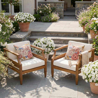 Chaise d'extérieur avec coussins Mcclurg