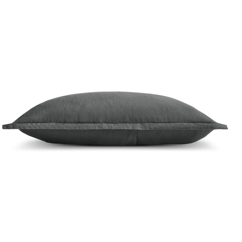 Stone Washed Duvet Cover, Queen Duvet Cover + 2 Queen Shams, Charcoal