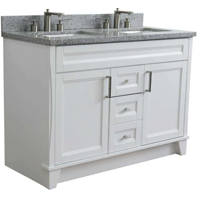 Ensemble de meuble-lavabo double 49 po Abdihamid, Gris