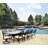 10 - Person Patio Dining Set Extendable Rectangular Table with Cushions Included